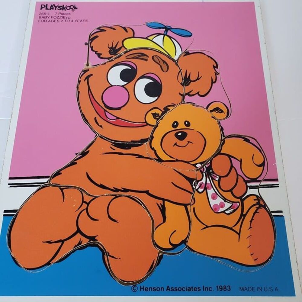 1983 Playskool Jim Henson Associates Fozzie Bear Vintage Wood Puzzle